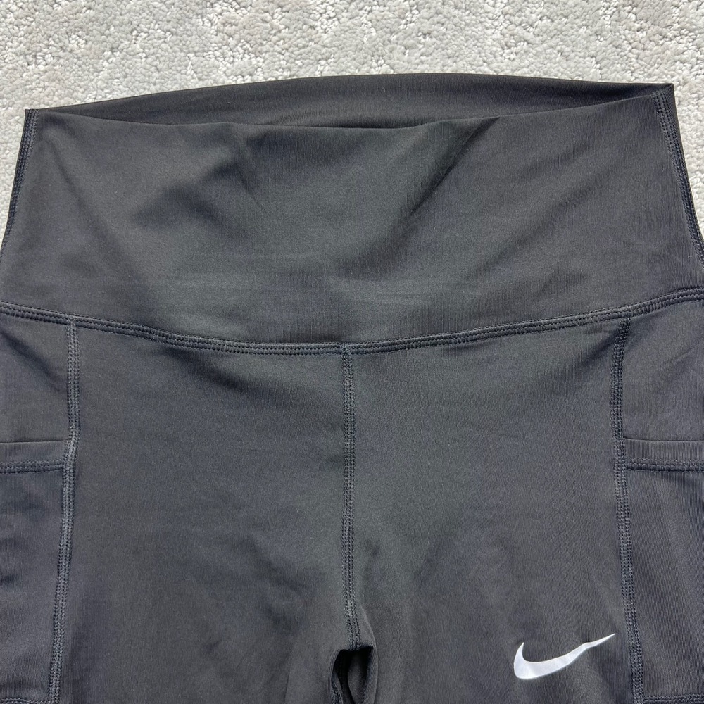 Nike Pro Combat Dri-Fit Compression Shorts Womens L Black Side Pockets Workout - Picture 2 of 11